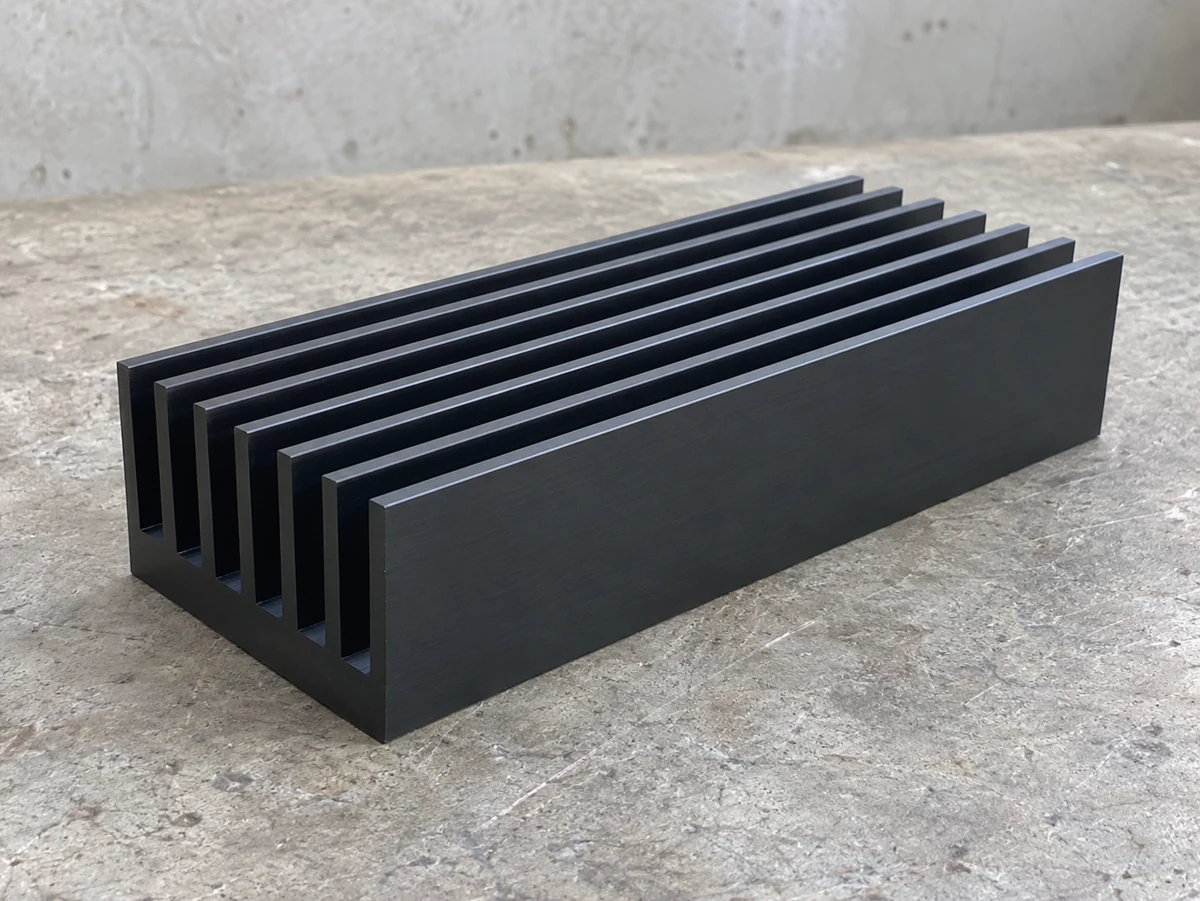 Anodized aluminium heat sink — representative component illustration