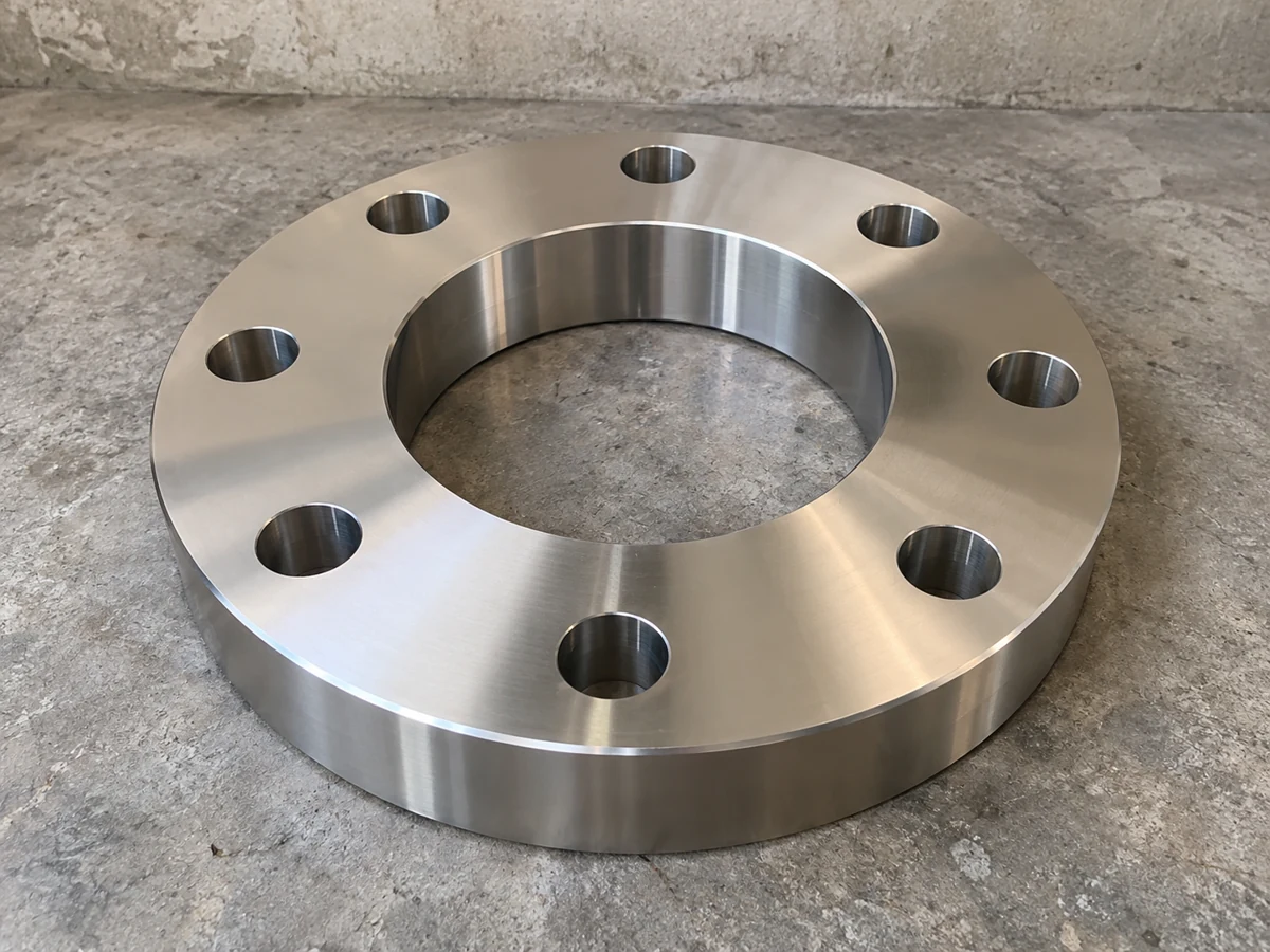 Buffed stainless flange — representative component illustration