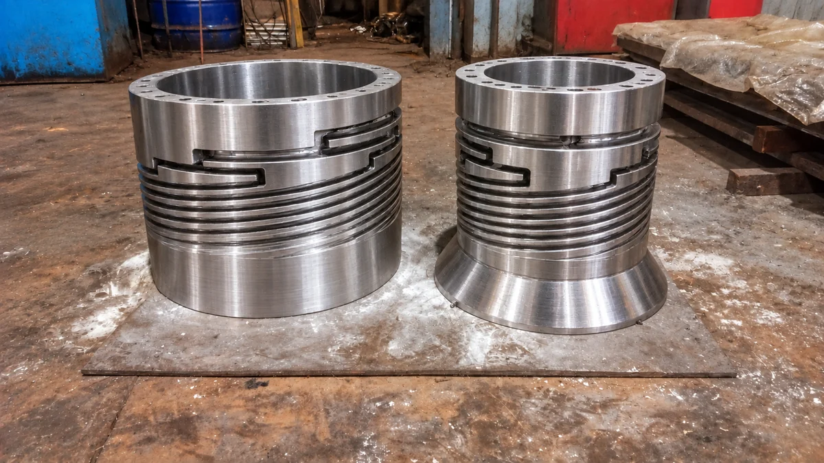 Polished surface of grooved cylindrical components